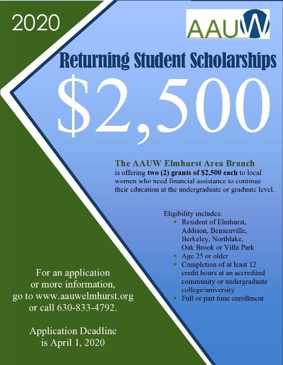 2020 AAUW RSS Scholarship Flyer jpg