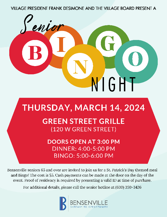 Senior Bingo Night 2024